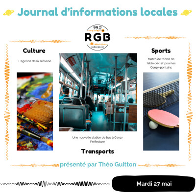 Journal du mardi 27 mai 2025 - Radio RGB 99.2 cover