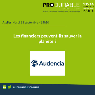 Audencia - Les financiers peuvent-ils sauver la planète ? cover