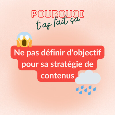 Ne pas définir d'objectif pour sa stratégie de contenus cover