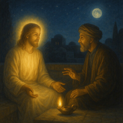 Jean 3. La rencontre entre Jésus et Le pharisien Nicodème cover