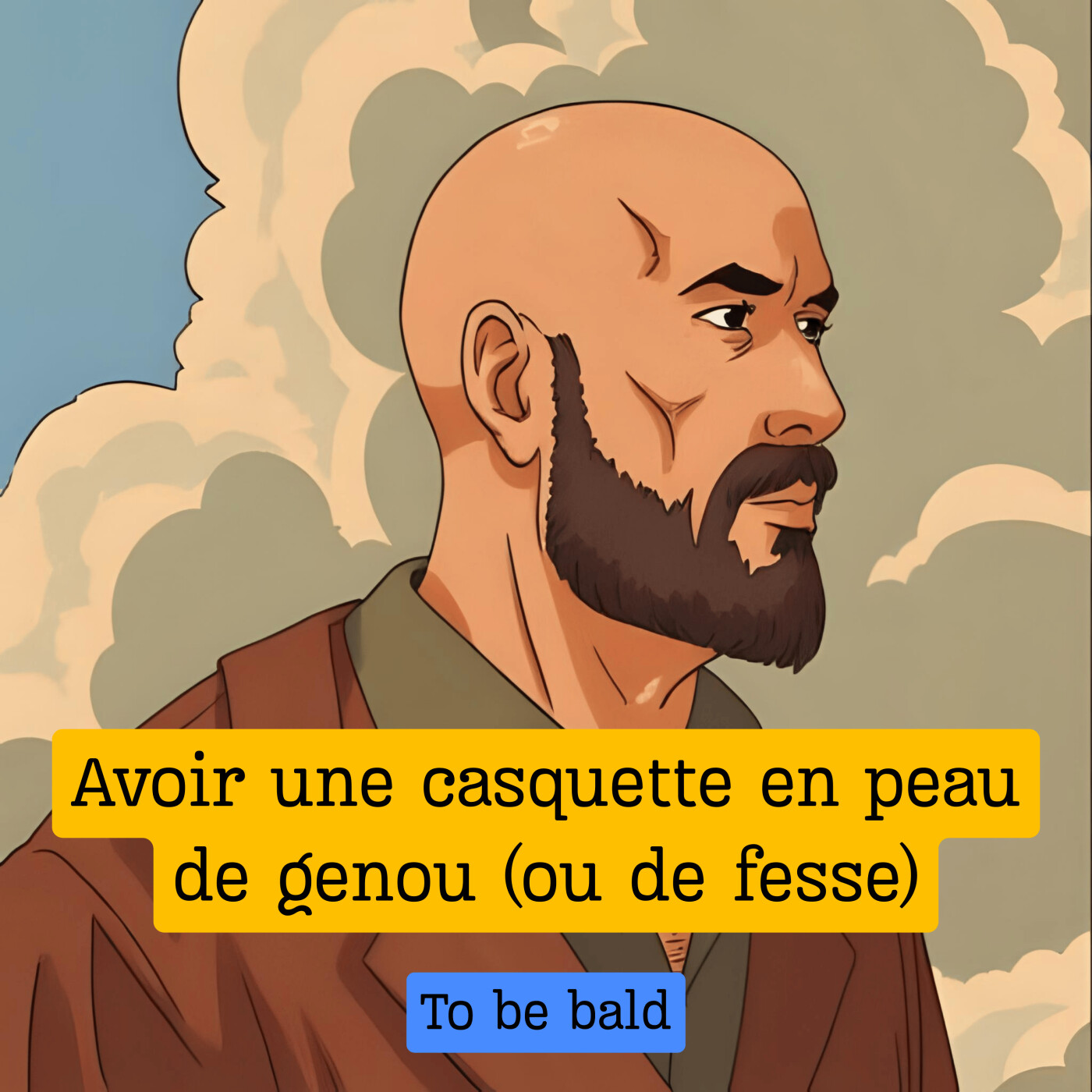 Expression française : "Avoir une casquette en peau de genou (ou de fesse)"