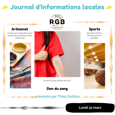 Journal du lundi 31 mars 2025 - Radio RGB 99.2 cover