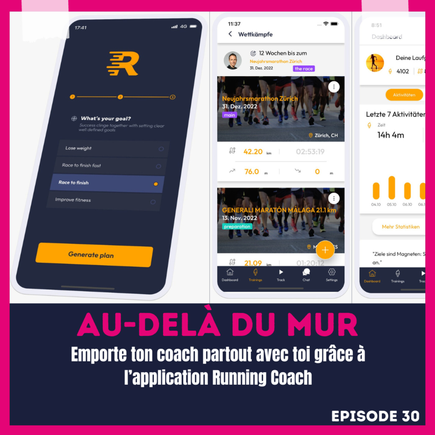 Emporte ton coach course à pied pour ta préparation physique partout avec toi grâce à l'application Running Coach episode artwork