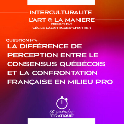 Interculturalité (Q4) : La différence de perception entre le consensus québécois et la confrontation Française en milieu professionnel cover