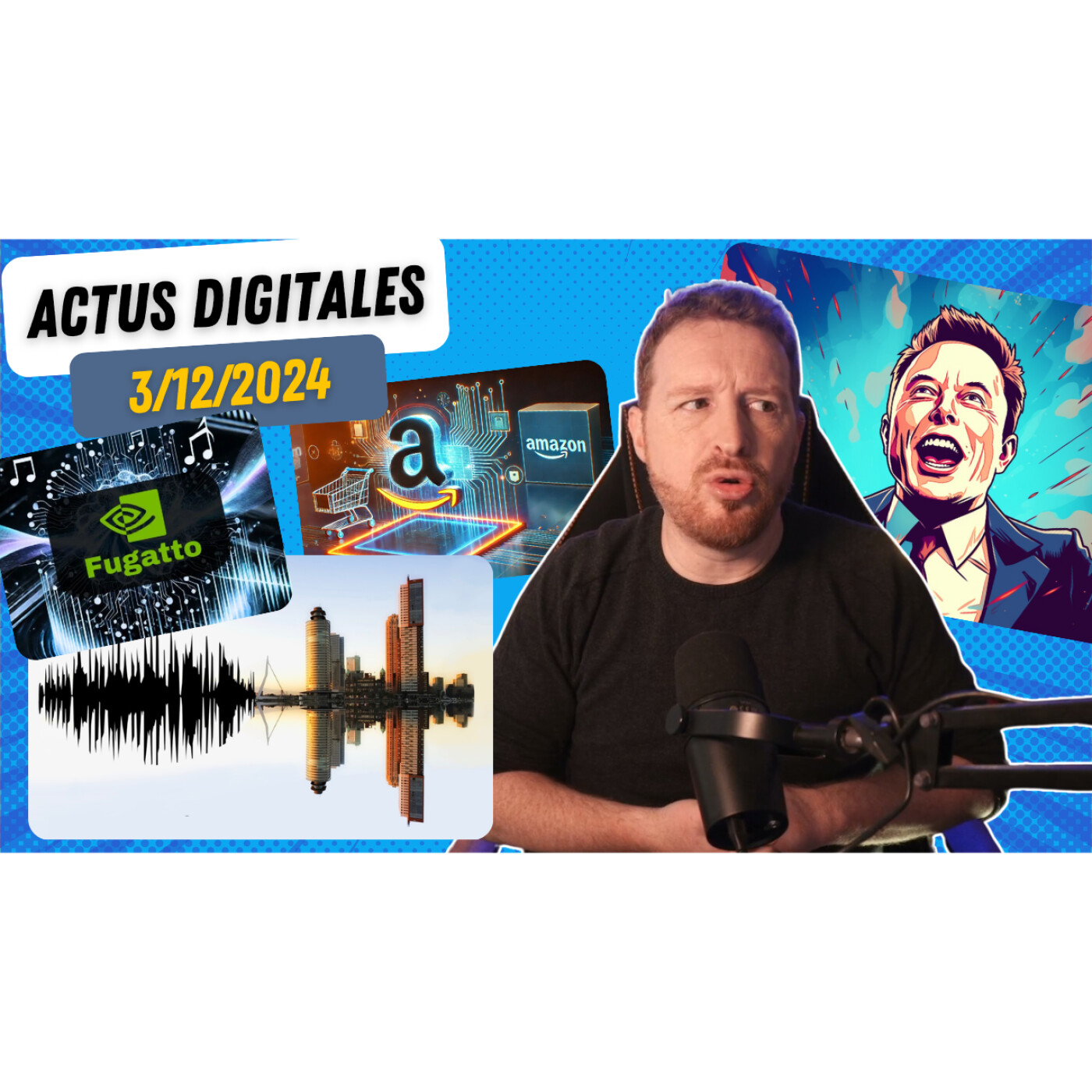 Comptes parodiques sur X, enfin l'IA d'Amazon, révolution sonore NVIDIA, les sons en images. episode artwork