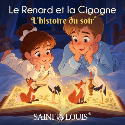 Le Renard et la Cigogne, fable de La Fontaine : histoire du soir pour enfants cover