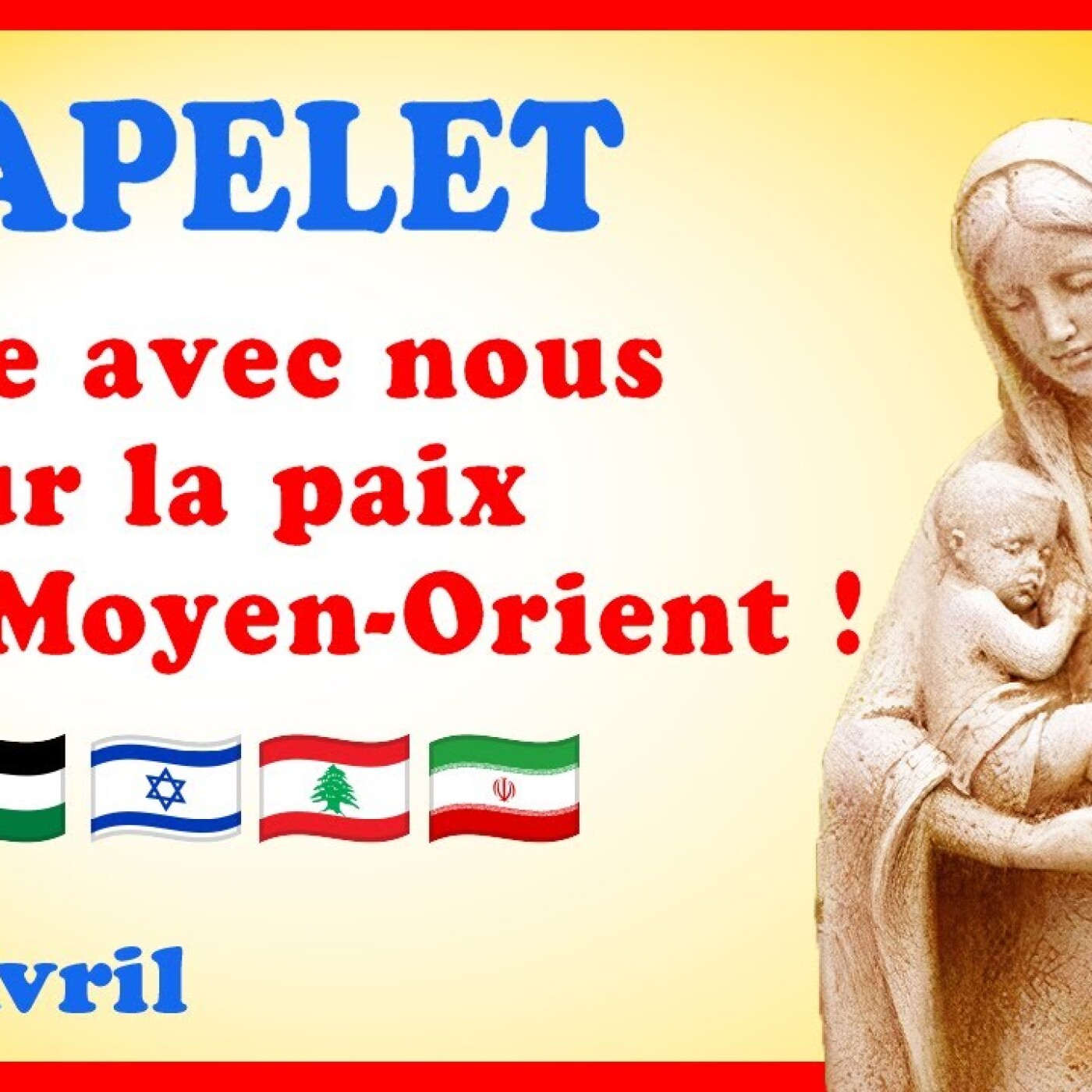 CHAPELET 🙏 Mardi 16 Avril - Prions pour la paix au Moyen Orient ! episode artwork