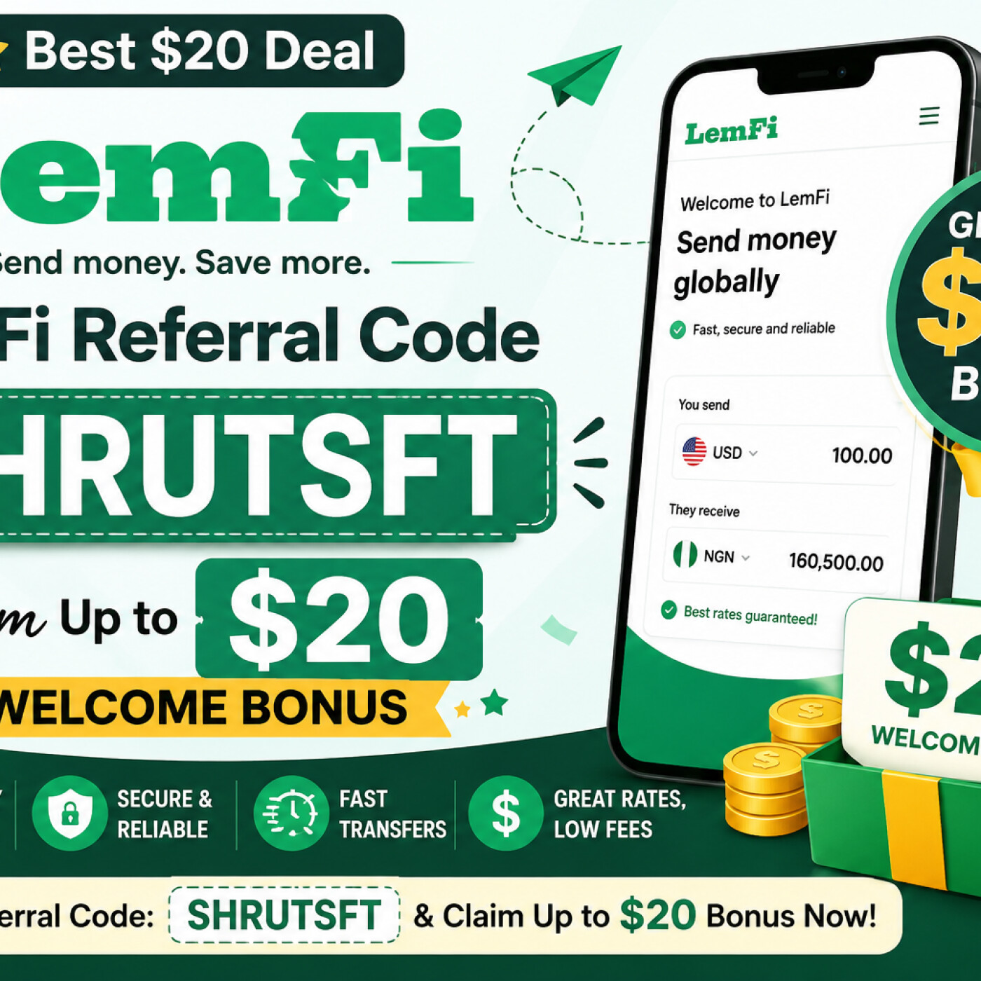 【Best $20 Deal】LemFi Referral Code『SHRUTSFT』– Claim $100 Welcome Bonus podcast artwork