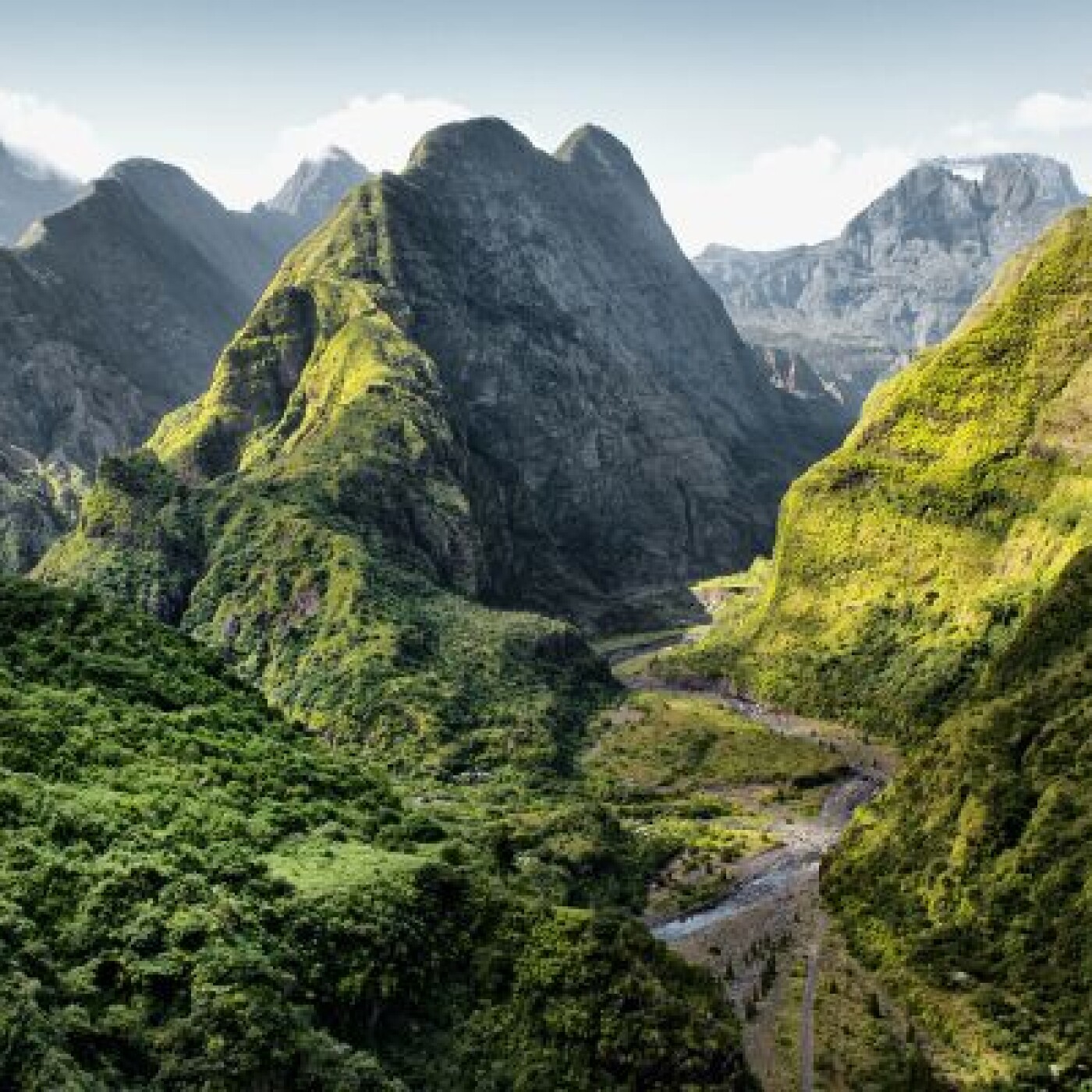 Amandine et sa famille à La Réunion