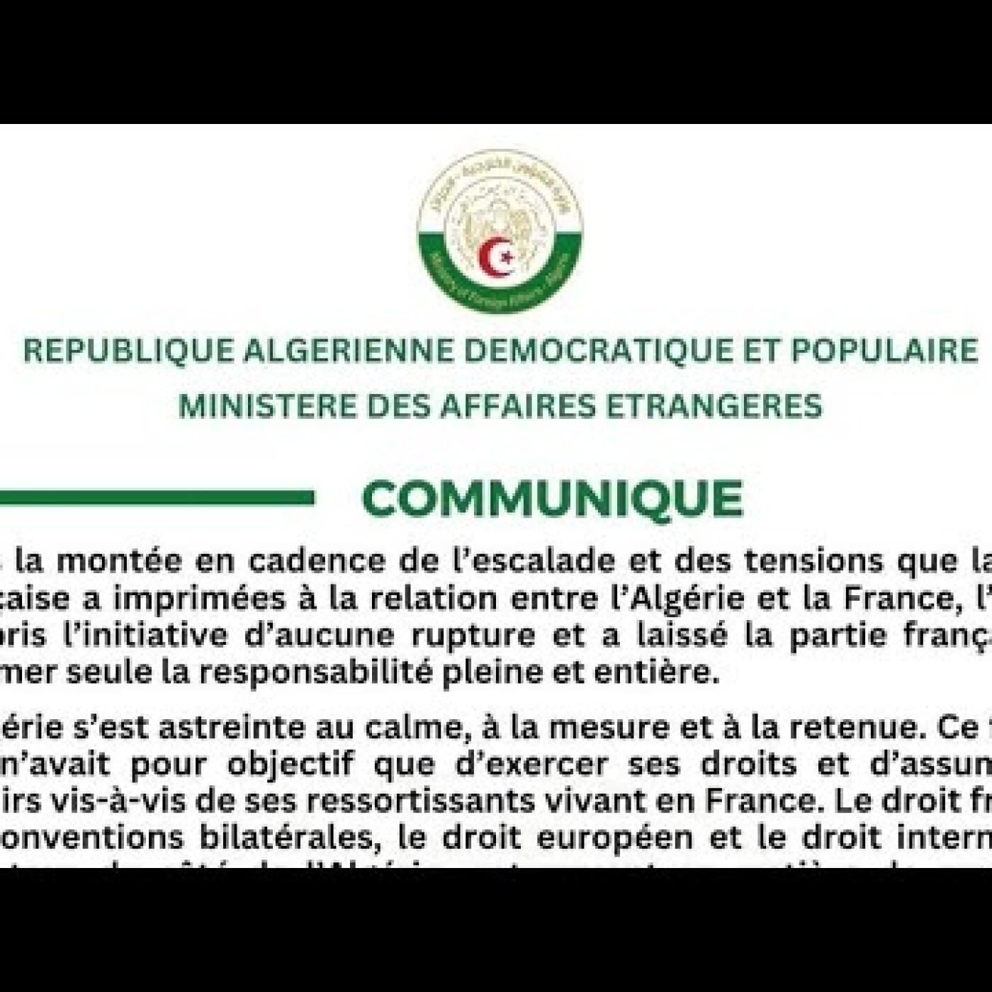 L’Algérie rejette l’ultimatum de la France et lance de graves accusations contre ses dirigeants episode artwork