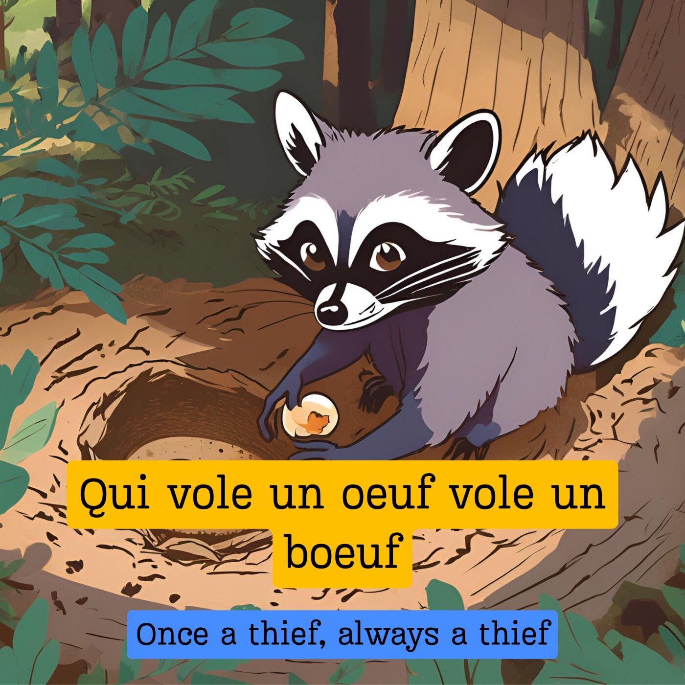 Expression française : Voler c'est mal... "Qui vole un oeuf vole un boeuf"