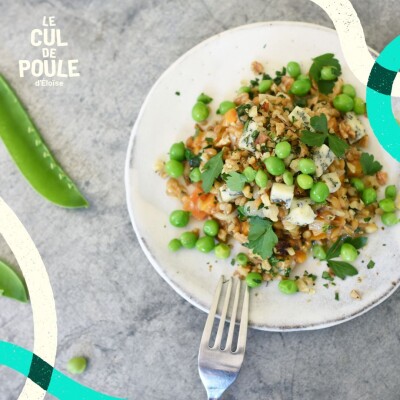 #29 - Risotto de petit épeautre au Bleu de Gex, petits légumes et noix cover