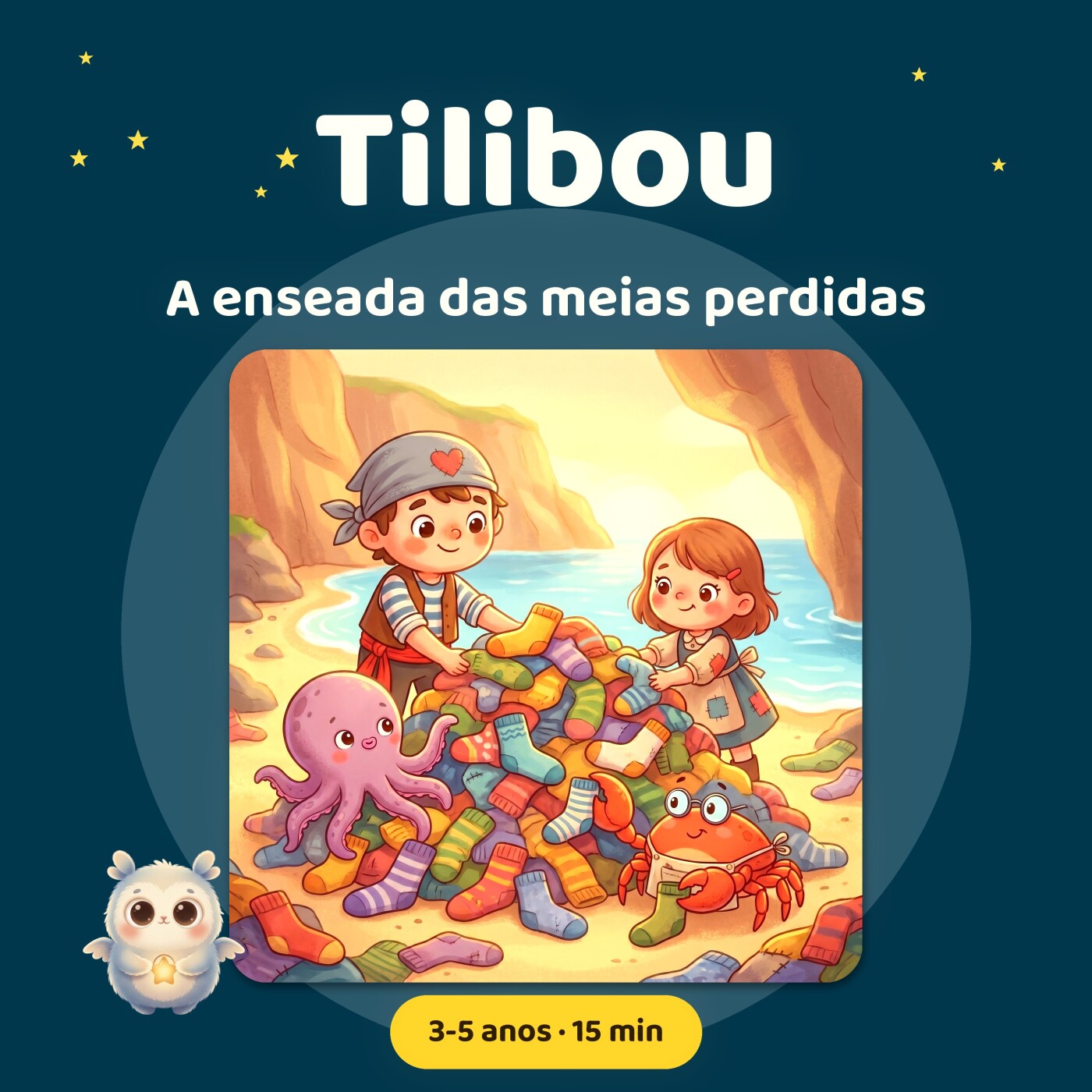Tom o Pirata · A enseada das meias perdidas · história sobre perder um brinquedo · aventura no mar · podcast infantil