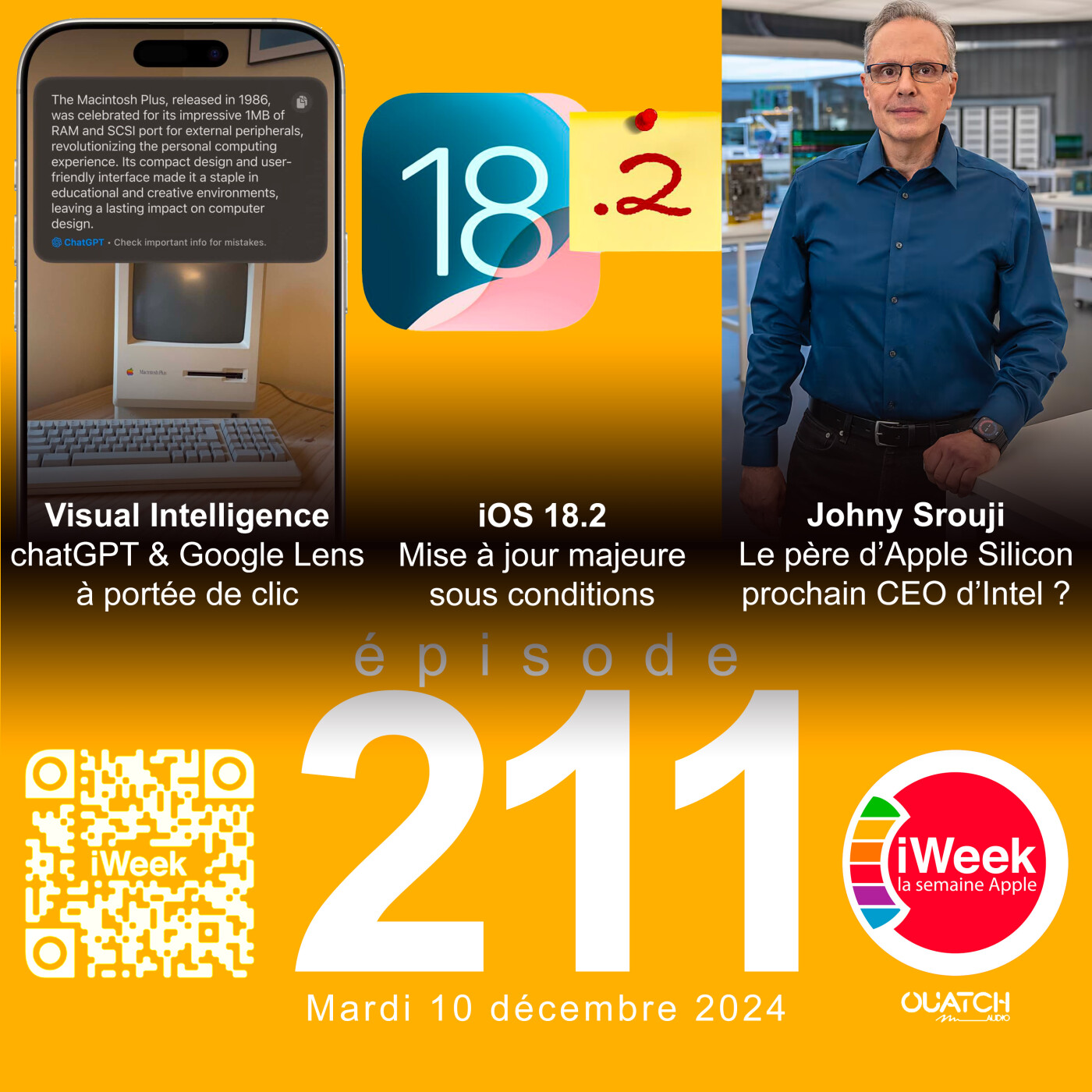 cover of episode Visual Intelligence, iOS 18.2 et Johny Srouji, prochain CEO d’Intel ?