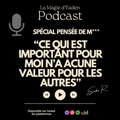 Pensée de M*** "Je reconnais que ce qui est important pour moi n'a aucune valeur" cover