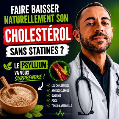 🌱 Faire baisser naturellement son cholestérol… sans statines ? Le psyllium va vous surprendre ❤️🫀 cover