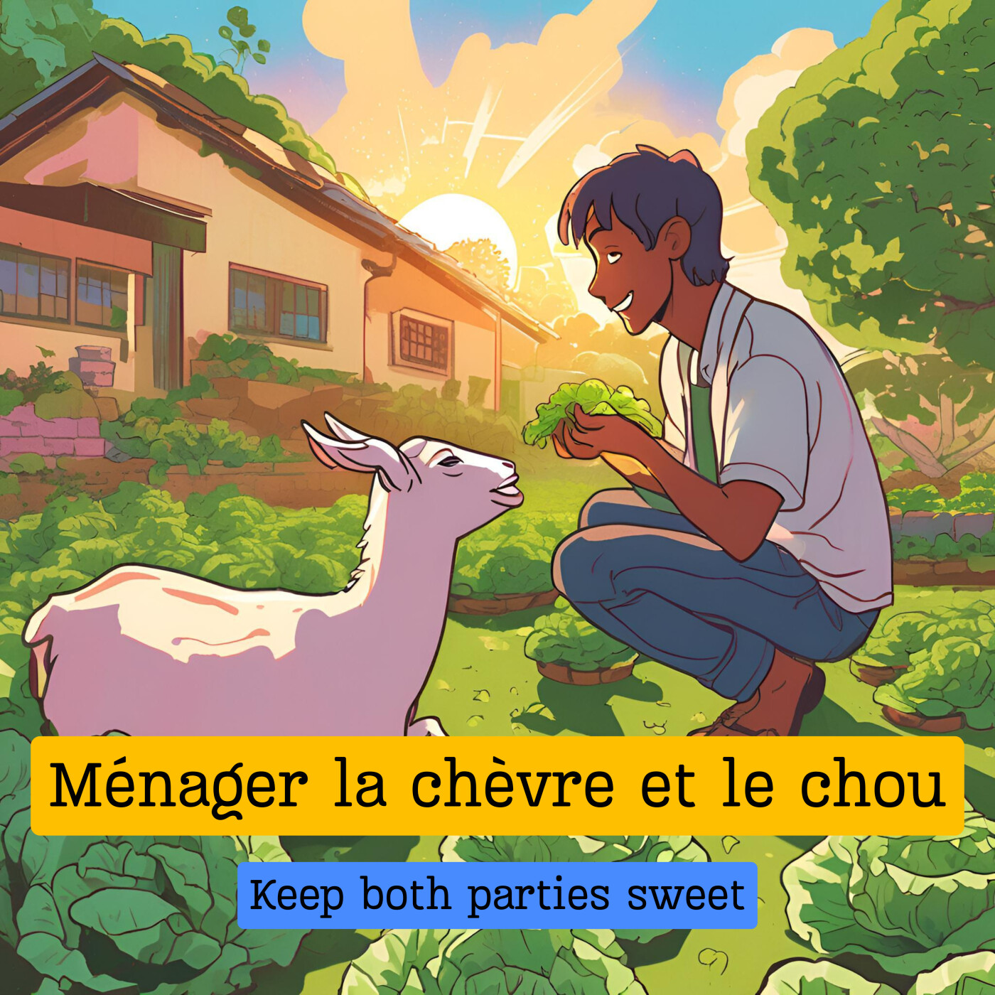 Expression française : Faites attention autour de vous.... "Ménager la chèvre et le chou"
