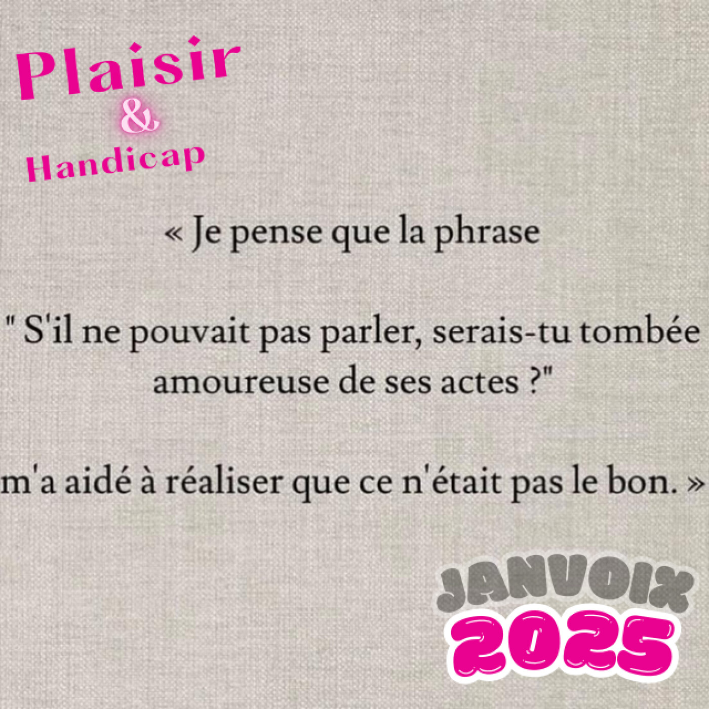 Plaisir & Handicap, le podcast zéro tabou !
